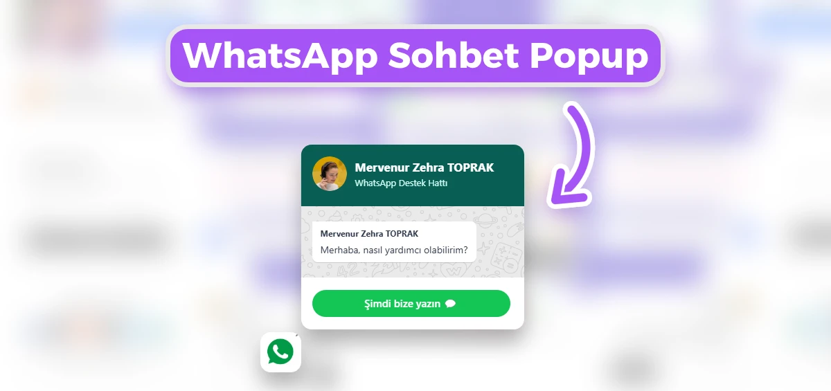 WhatsApp Sohbet Popup