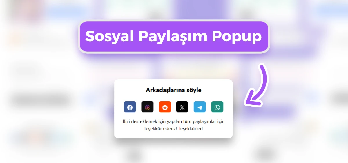 Sosyal Paylaşım Butonu Popup